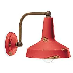 Applique Vintage Ceramica Rossa Curva 1 Luce E27