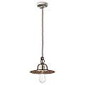 Lampadario Vintage Grunge Ferro E Ceramica Craquele' 1 Luce E27 25Cm C1431-18