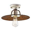 Plafoniera Vintage Grunge Ferro E Ceramica Craquele' 1 Luce E27 30Cm C1434-18