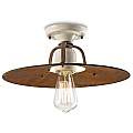 Plafoniera Vintage Grunge Ferro E Ceramica Craquele' 1 Luce E27 40Cm C1435-18