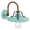Applique Vintage Country Ferro E Ceramica Zzurro 1 Luce E27 25Cm C1440-VIA