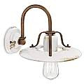 Applique Vintage Country Ferro E Ceramica Bianco 1 Luce E27 25Cm C1440-VIB