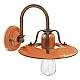 Applique Vintage Country Ferro E Ceramica Arancio 1 Luce E27 25Cm