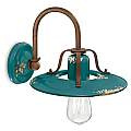 Applique Vintage Country Ferro E Ceramica Verde 1 Luce E27 25Cm C1440-VIV
