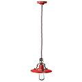 Lampadario Vintage Country Ferro E Ceramica Rosso 1 Luce E27 25Cm C1441-VIR