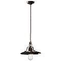 Lampadario Vintage Country Ferro E Ceramica Nero 1 Luce E27 30Cm C1442-VIN