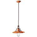 Lampadario Vintage Country Ferro E Ceramica Arancio 1 Luce E27 30Cm C1442-VIO