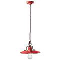 Lampadario Vintage Country Ferro E Ceramica Rosso 1 Luce E27 30Cm C1442-VIR