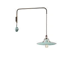 Applique Vintage Country Ferro E Ceramica Azzurro 1 Luce E27 40Cm