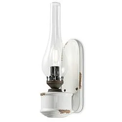 Applique Vintage Candela Ceramica Bianca 1 Luce E14