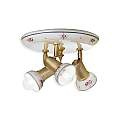Plafoniera Orientabile Classica Savona Ceramica E Ottone Satinato 3 Luci E14 C149-OS-17-DEC-PEO