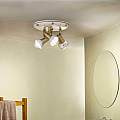 Plafoniera Orientabile Classica Savona Ceramica E Ottone Satinato 3 Luci E14 C149-OS-17-DEC-PEO