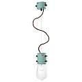 Lampadario Vintage Urban Ferro E Ceramica Azzurro 1 Luce E27 12Cm C1520-VIA