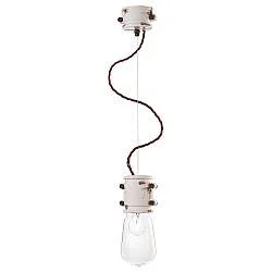 Lampadario Vintage Urban Ferro E Ceramica Bianco 1 Luce E27 12Cm