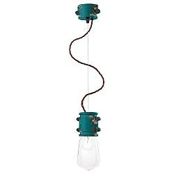 Lampadario Vintage Urban Ferro E Ceramica Verde 1 Luce E27 12Cm