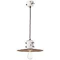 Lampadario Vintage Urban Ferro E Ceramica Bianco 1 Luce E27 40Cm C1522-VIB