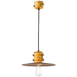 Lampadario Vintage Urban Ferro E Ceramica Giallo 1 Luce E27 40Cm