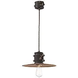 Lampadario Vintage Urban Ferro E Ceramica Nero 1 Luce E27 40Cm