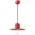 Lampadario Vintage Urban Ferro E Ceramica Rosso 1 Luce E27 40Cm C1522-VIR