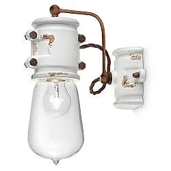 Applique Vintage Urban Ferro E Ceramica Bianco 1 Luce E27 22Cm