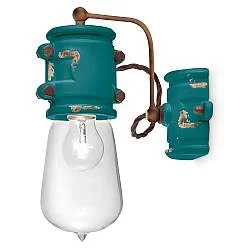 Applique Vintage Urban Ferro E Ceramica Verde 1 Luce E27 22Cm