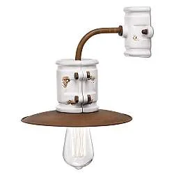 Applique Vintage Urban Ferro E Ceramica Bianco 1 Luce E27 25Cm
