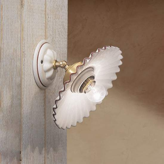 Applique Classica Orientabile L'Aquila Ottone E Ceramica Decorato 1 Luce E27 C155-OS-MA