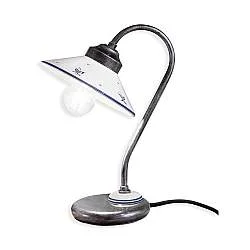 Lumetto Classico Asti Metallo E Ceramica Nero Sfumato Argento 1 Luce E27