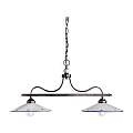 Lampadario Classico Asti Metallo E Ceramica Nero Sfumato Argento 2 Luci E27 C158-NA-38-DEC-SOB