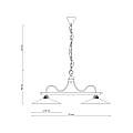 Lampadario Classico Asti Metallo E Ceramica Nero Sfumato Argento 2 Luci E27 C158-NA-38-DEC-SOB