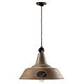Lampadario Vintage Grunge Ferro E Ceramica Nero 1 Luce E27 C1601-VIN