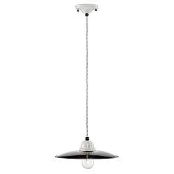 Lampadario Vintage B&W Metallo Smaltato Nero E Bianco 1 Luce E27 25Cm
