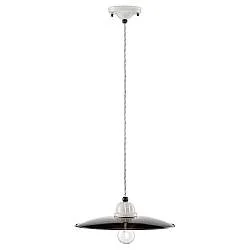 Lampadario Vintage B&W Metallo Smaltato Nero E Bianco 1 Luce E27 30Cm