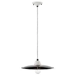 Lampadario Vintage B&W Metallo Smaltato Nero E Bianco 1 Luce E27 35Cm