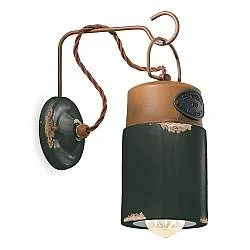 Applique Vintage Industrial Ferro E Ceramica Nero 1 Luce E27
