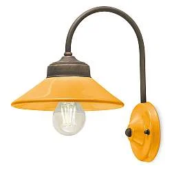 Applique Vintage Colors Ferro E Ceramica Giallo 1 Luce E27