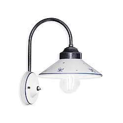 Applique Classica Asti Ottone E Ceramica Nero Sfumato Argento 1 Luce E27