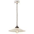 Lampadario Vintage Colors Ferro E Ceramica Crema 1 Luce E27 35Cm C1631-CRM