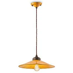 Lampadario Vintage Colors Ferro E Ceramica Giallo 1 Luce E27