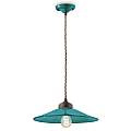 Lampadario Vintage Colors Ferro E Ceramica Verde Petrolio 1 Luce E27 35Cm C1631-VPE