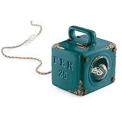 Lumetto Vintage Industrial Ferro E Ceramica Verde 1 Luce E27