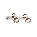 Applique Vintage Loft Ferro E Ceramica Con Rete Bianco 2 Luci E14 C1676-1-VIB