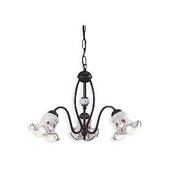 Lampadario Classico Chieti Metallo E Ceramica Nero Sfumato Rame 3 Luci E14