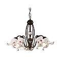 Lampadario Classico Chieti Metallo E Ceramica Nero Sfumato Rame 5 Luci E14 C168-5-NR-43-DEC-TRS