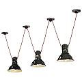 Lampadario Industrial Ferro E Ceramica Vintage Nero 3 Luci E27 C1692-VIN