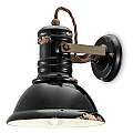 Applique Industrial Ferro E Ceramica Vintage Nero 1 Luce E27 C1693-VIN