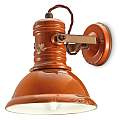 Applique Industrial Ferro E Ceramica Vintage Arancio 1 Luce E27 C1693-VIO