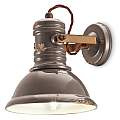 Applique Industrial Ferro E Ceramica Vintage Tortora 1 Luce E27 C1693-VIT