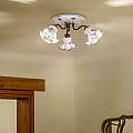 Plafoniera Classica Chieti Metallo E Ceramica Nero Sfumato Rame 3 Luci E14 C171-NR-17-DEC-PEO