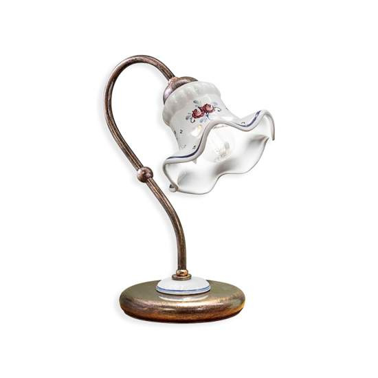 Lumetto Classico Chieti Metallo E Ceramica Nero Sfumato Rame 1 Luce E14 C173-NR-17-DEC-PEO
